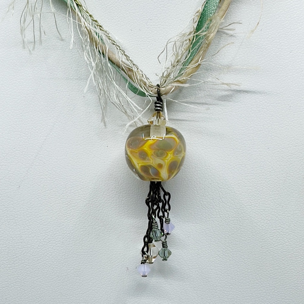 Sterling Silver Murano Glass Bead Necklace - Gm737 View 4